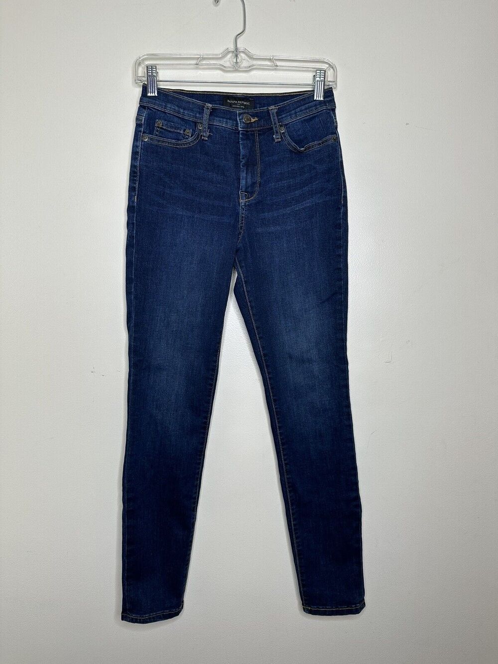 Banana Republic Size 26 High Rise Skinny Jeans Dark Wash Denim Mid Rise